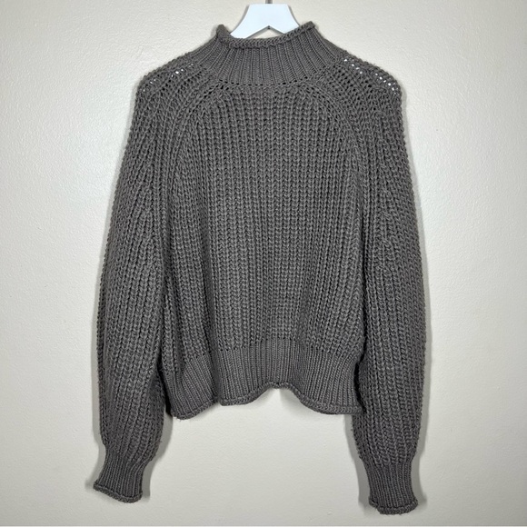 H&M Womens Chunky Slouchy High Neck Long Sleeve Knit Sweater Size Large Wool - Picture 5 of 9